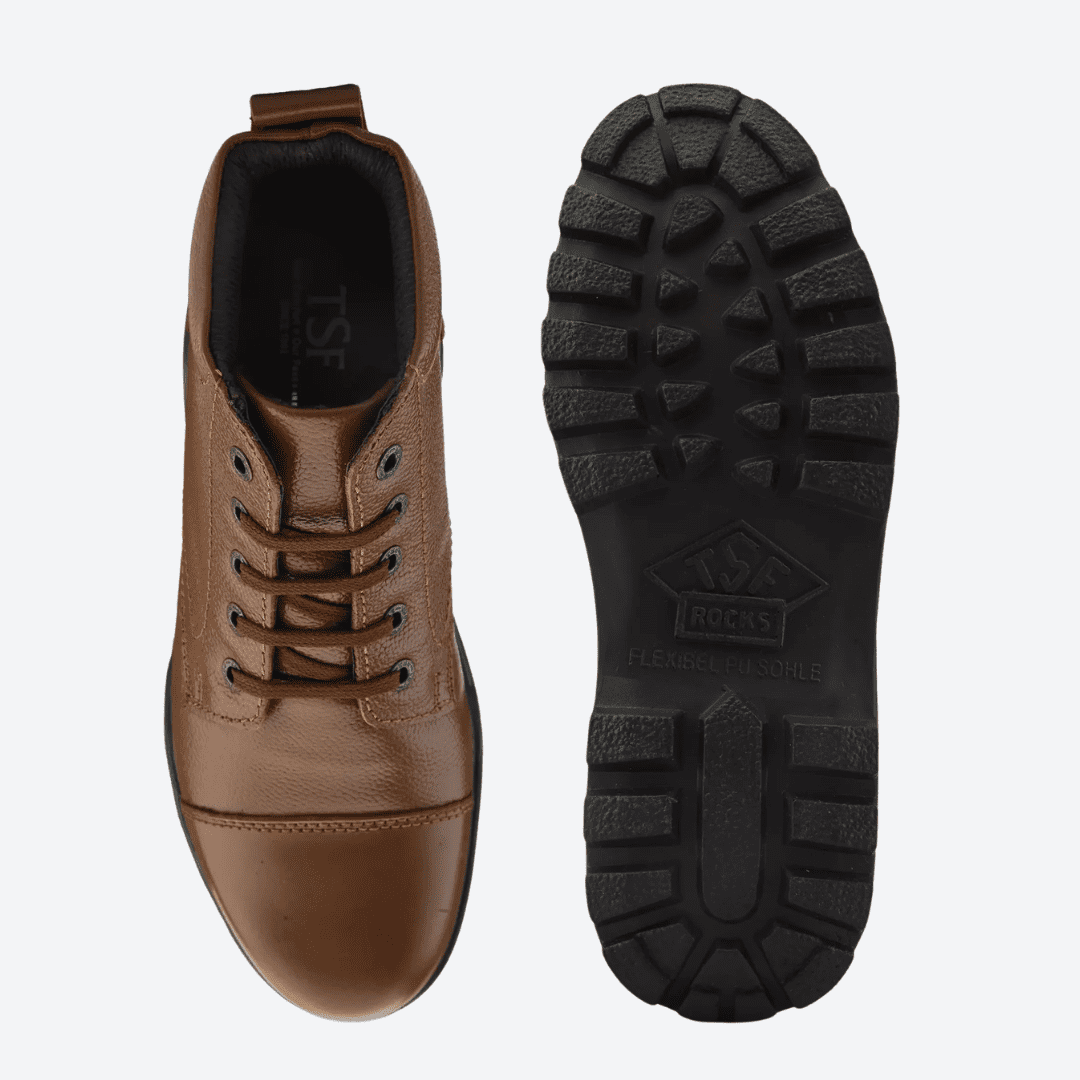 TSF Police Shoes Tan Leather ART-741 | Buy Online