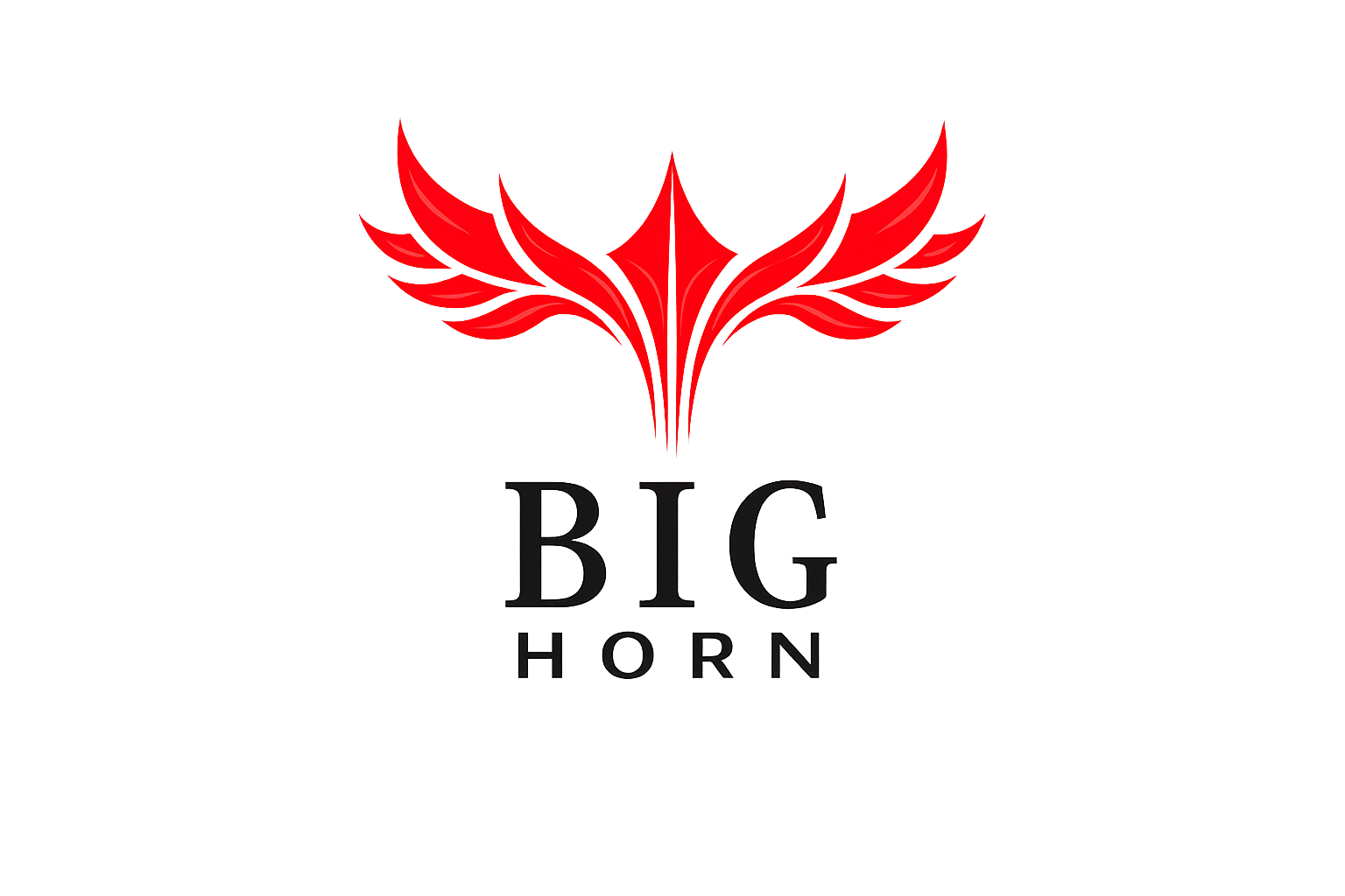 Bold red horn logo design