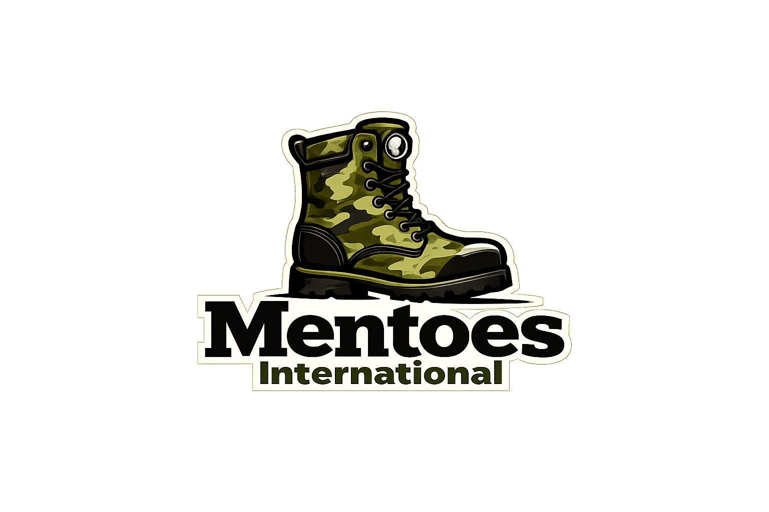 Mentees International logo with combat boot (1)