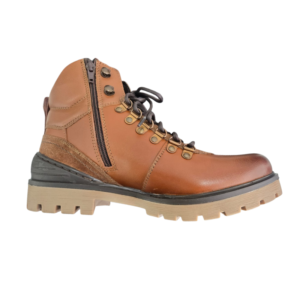 TSF Mountaine-05 | Premium Tan Leather Hiking Boot with Side Zipper