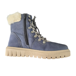 TSF Fame-03B | Premium Blue Nubuck Leather Winter Boot with Fur Lining